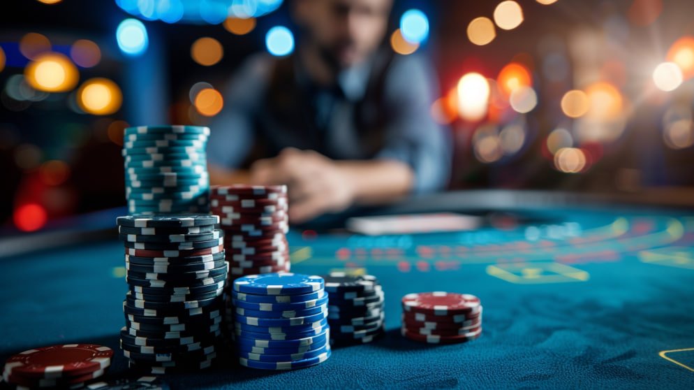 Tampilan permainan kasino online 8qr dengan dealer langsung dan slot populer